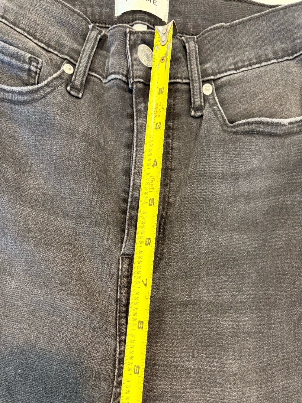 FRAME High Rise Straight Jeans 26 Broken Black Petite Altered 25" Inseam - Picture 4 of 6